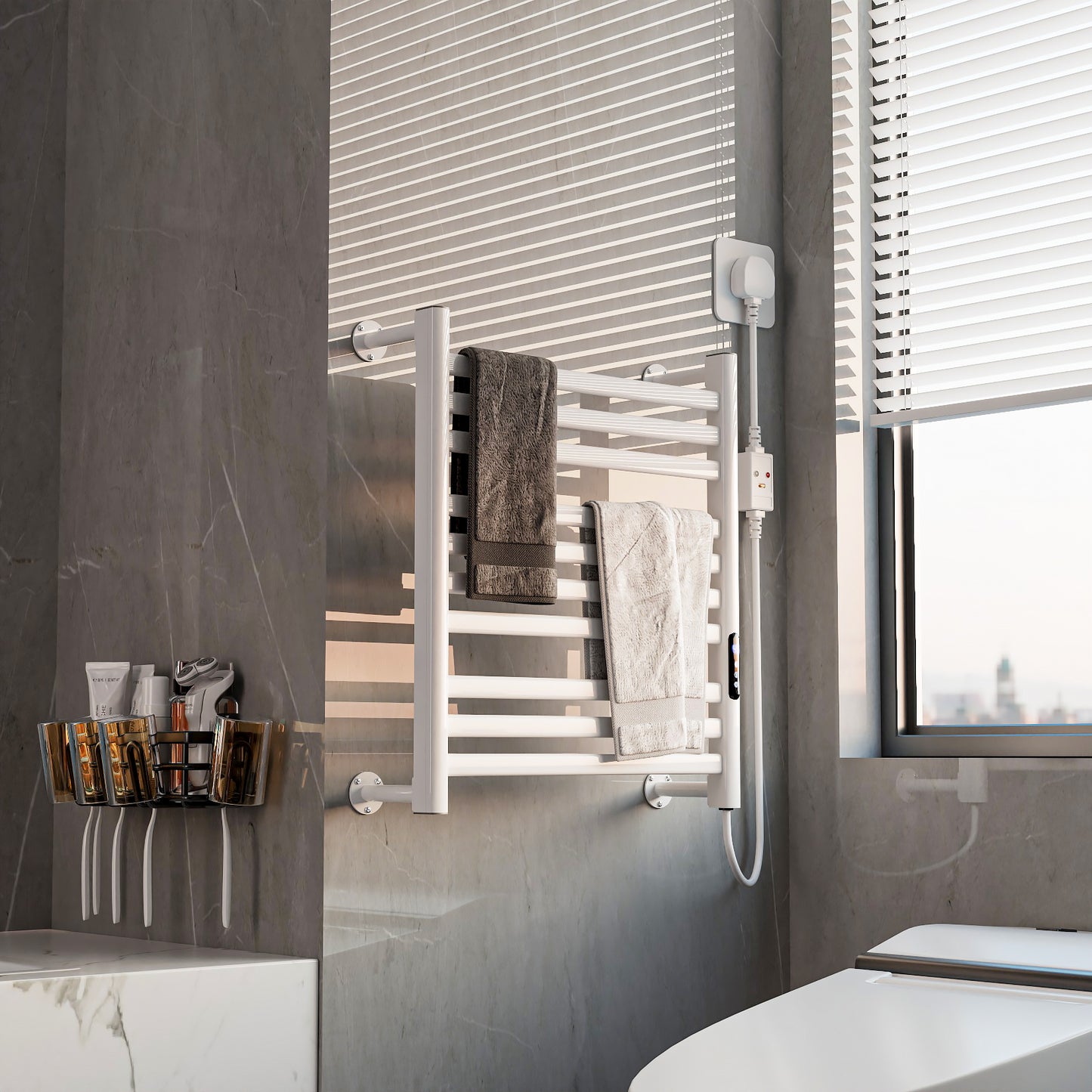 LUVODI Towel Warmer Rack: IP44 Aluminum Alloy Electric Towel Dryer Warmer for Bathroom