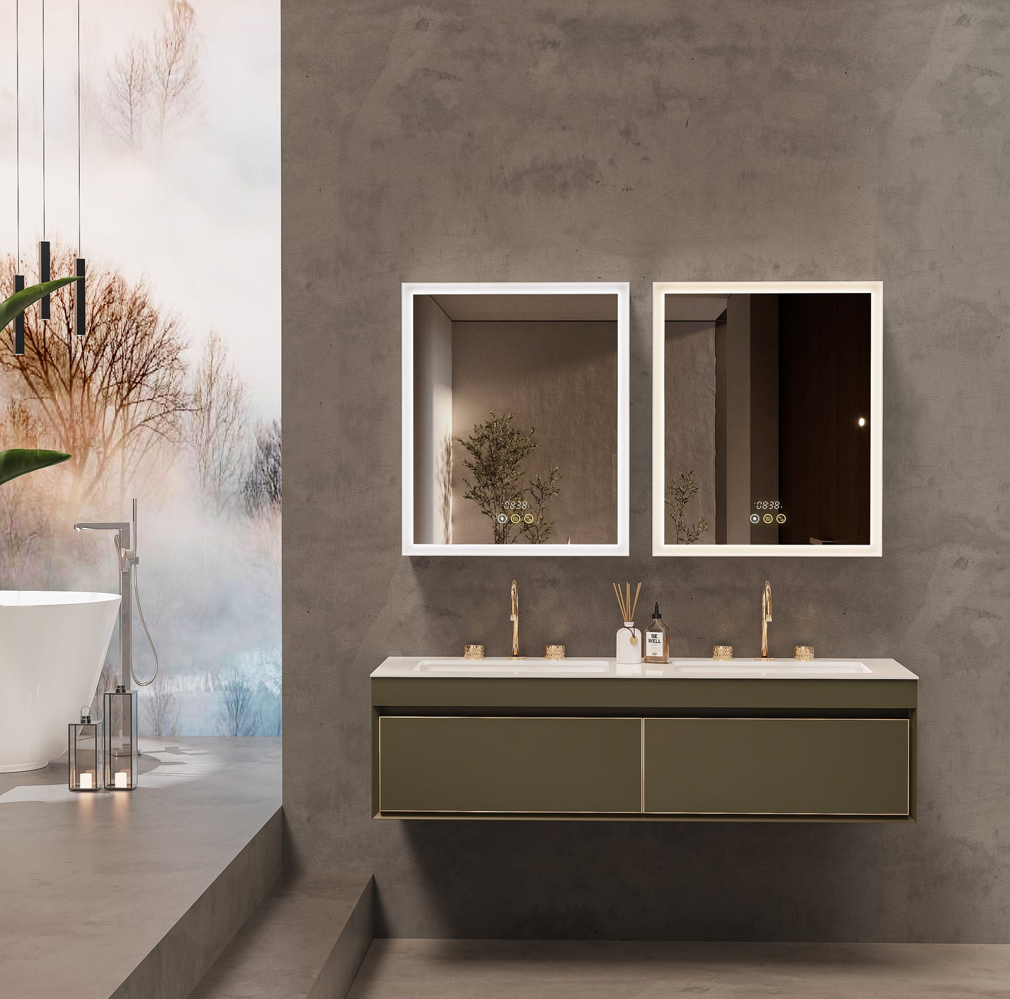 LUVODI LED Bluetooth Bathroom Mirror Cabinet, 500x600mm, 600x700mm, 3 colors, defogging