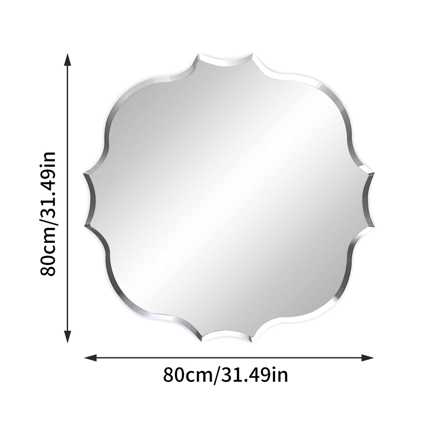 Frameless Irregular Wall Glass Mirror Beveled Edge Wall Vanity Mirror