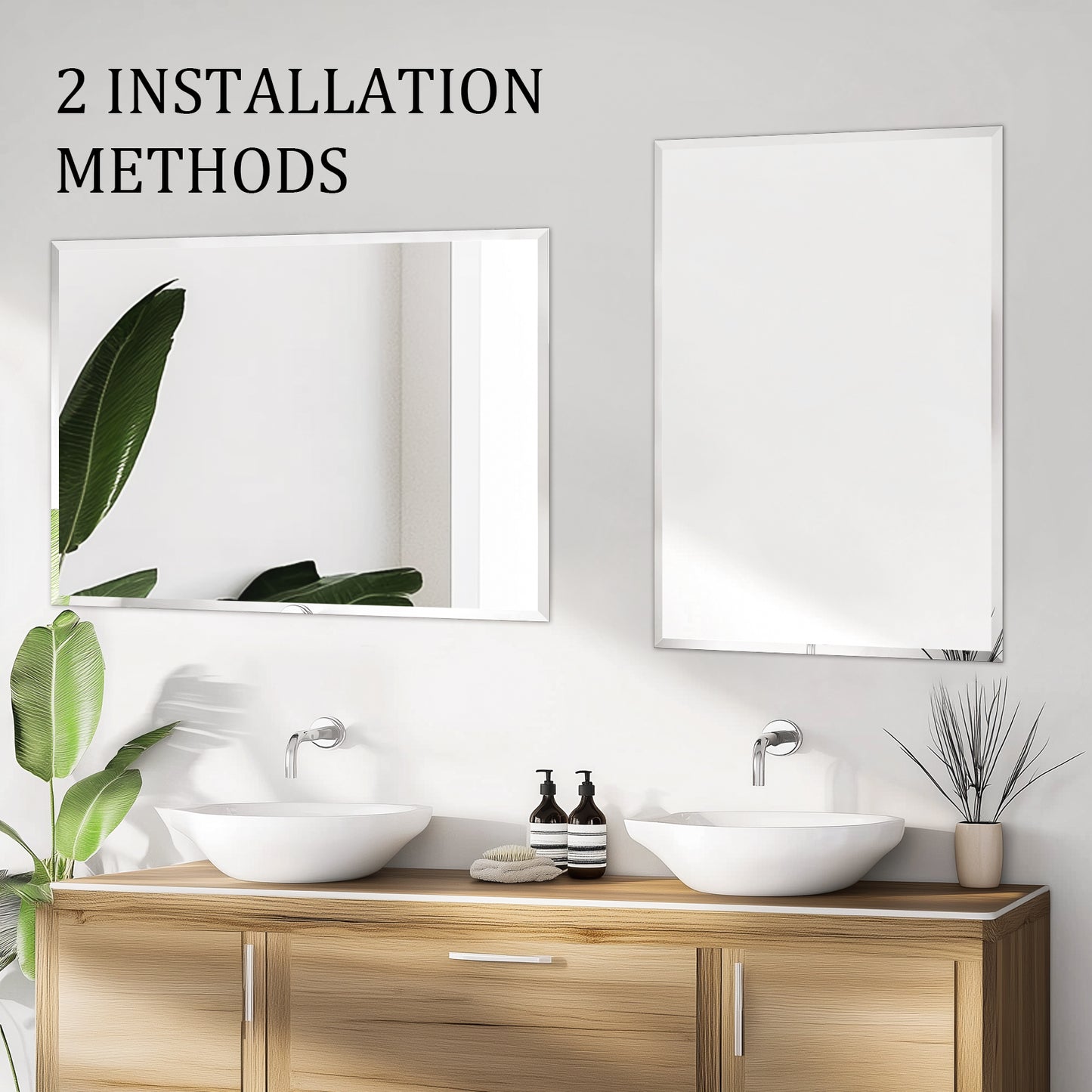 Frameless Rectangular Mirror with Beleved Edge