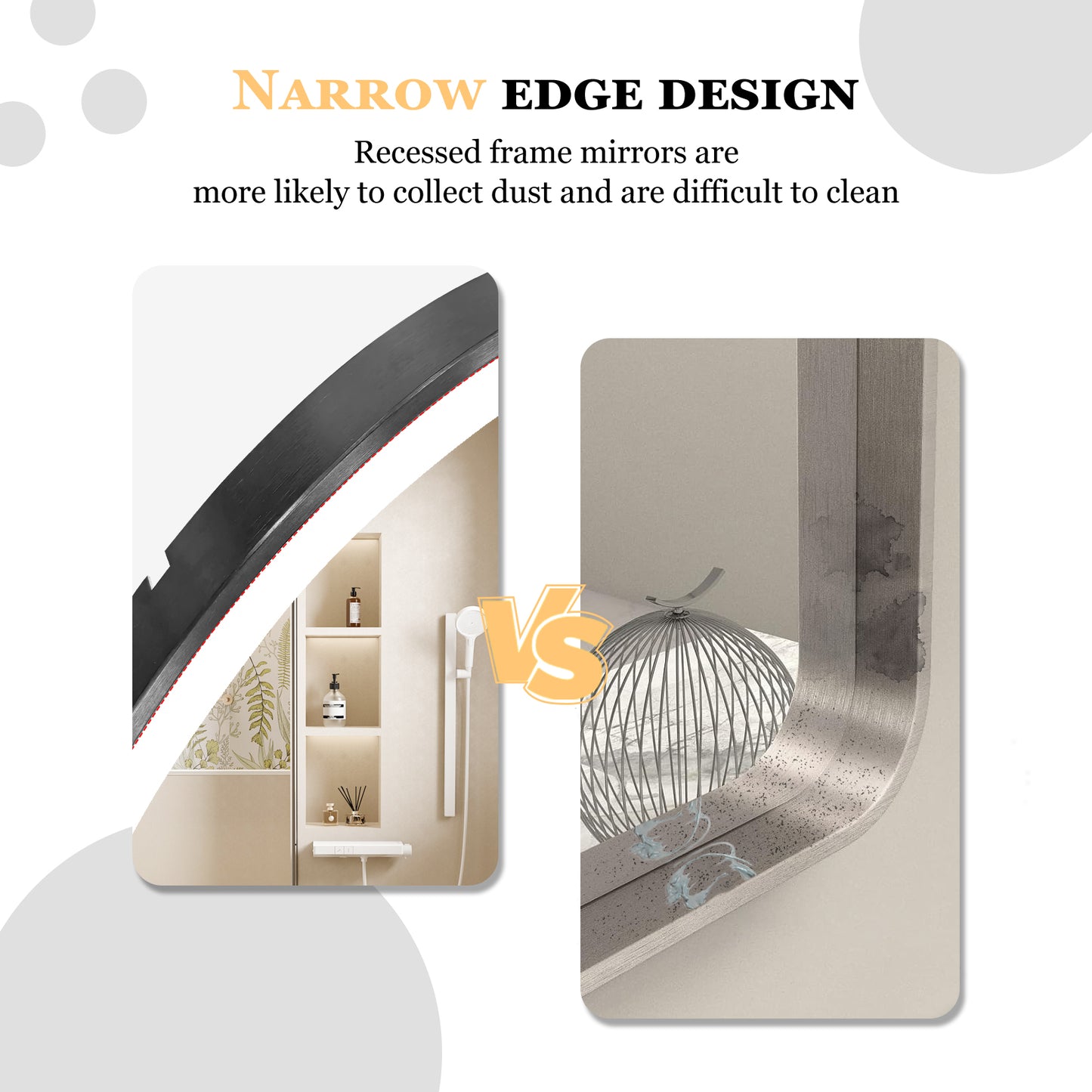 LUVODI Lighted Bathroom Mirror with Strap Round LED Bathroom Mirror