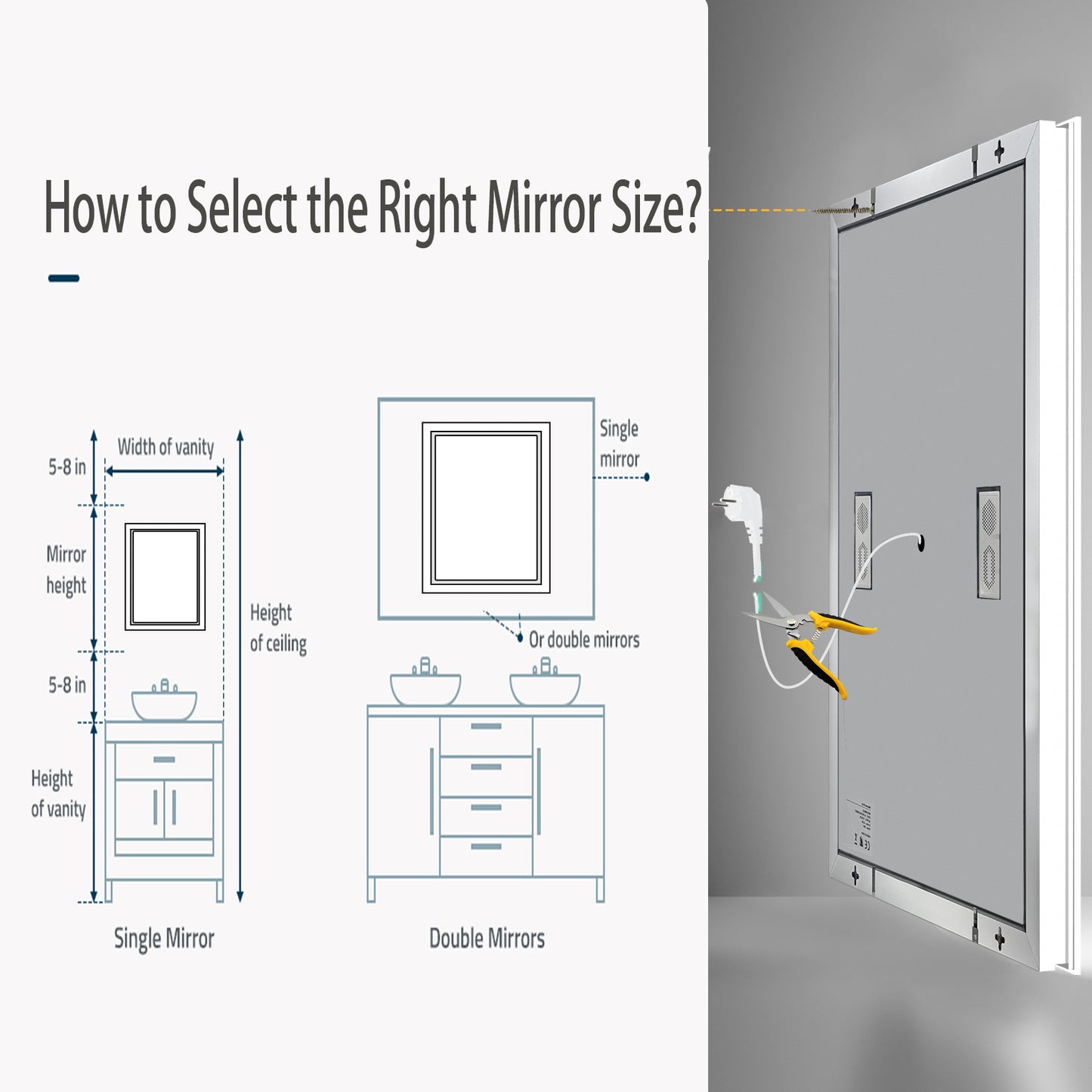 LUVODI LED Bathroom Mirror with Bluethooth Speaker Music Defogging Date & Time Display