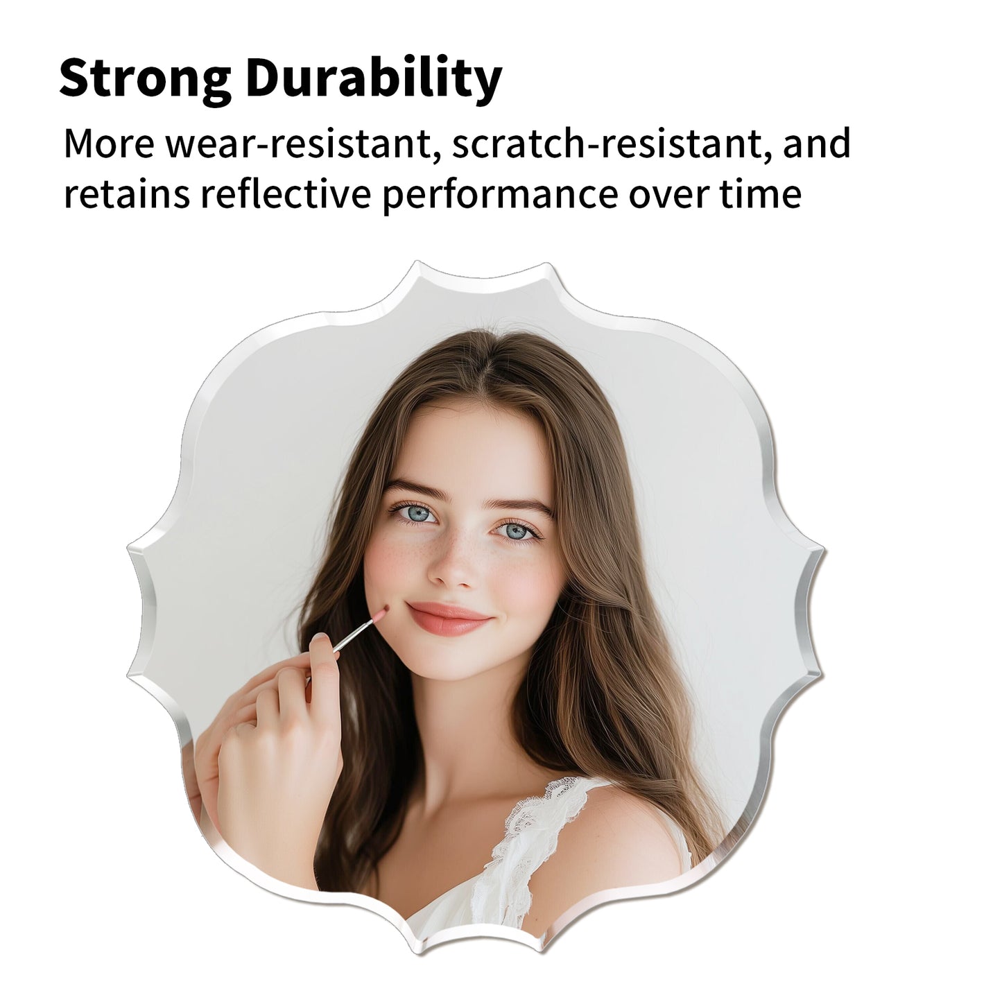 Frameless Irregular Wall Glass Mirror Beveled Edge Wall Vanity Mirror