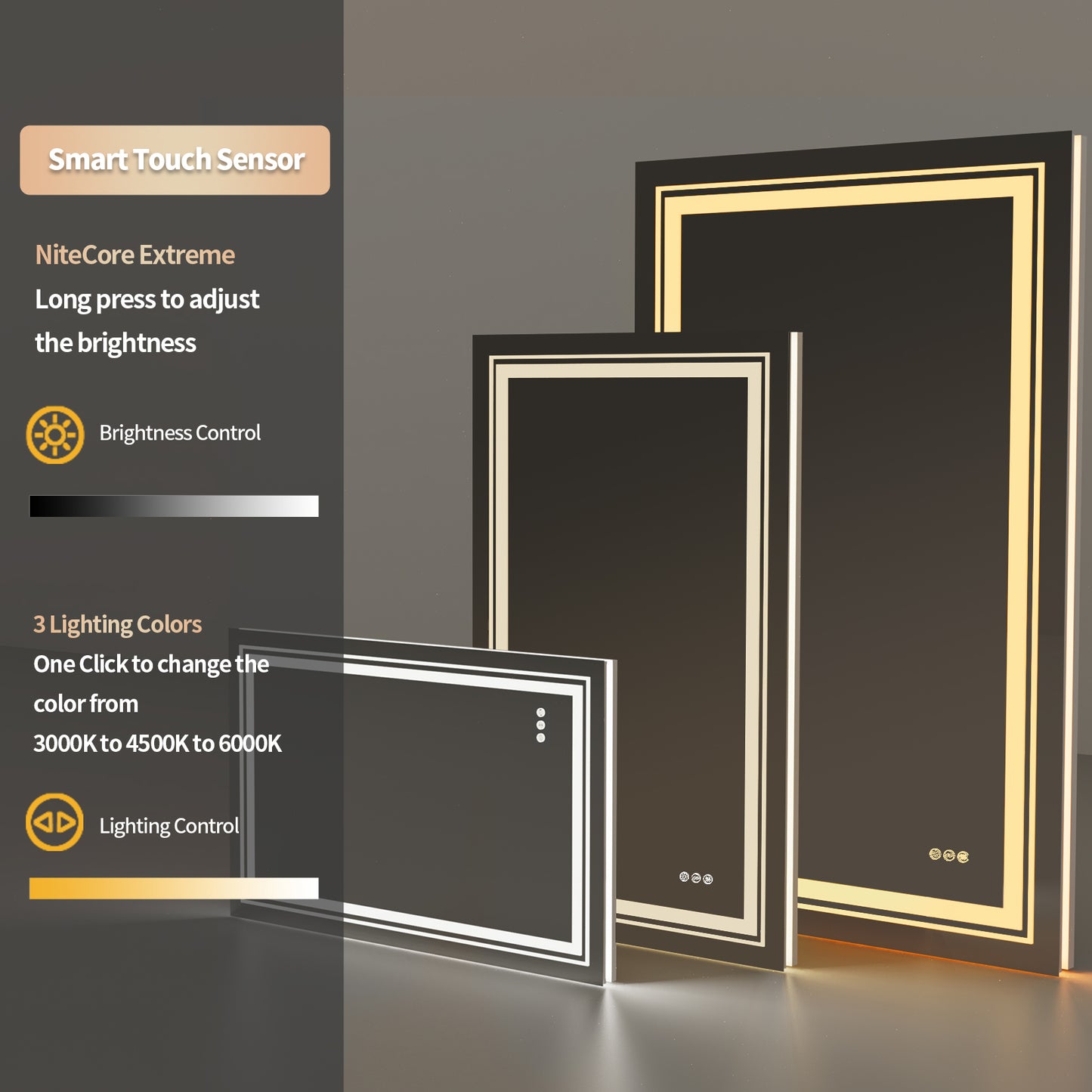 LUVODI Rectangular LED Bathroom Mirror Backlit + Front Lighted, Defogging