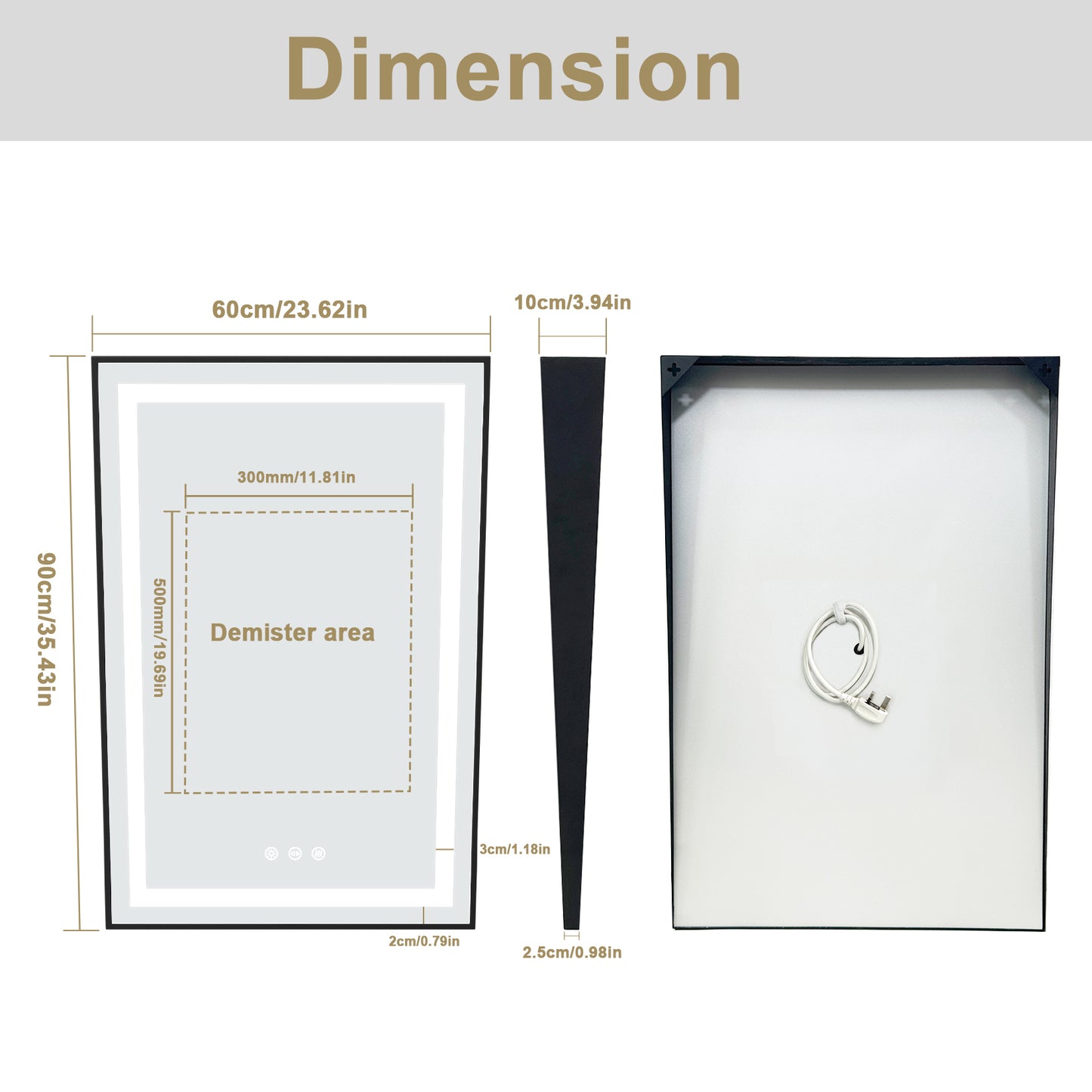 LUVODI ADA Lighted Bathroom Mirror Designed for Wheelchair Users