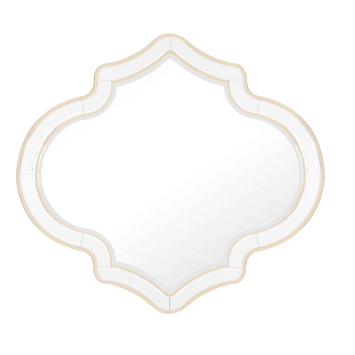Irregular Silver Wall Decor Mirror Golden Rim for Hallway 31”x34”