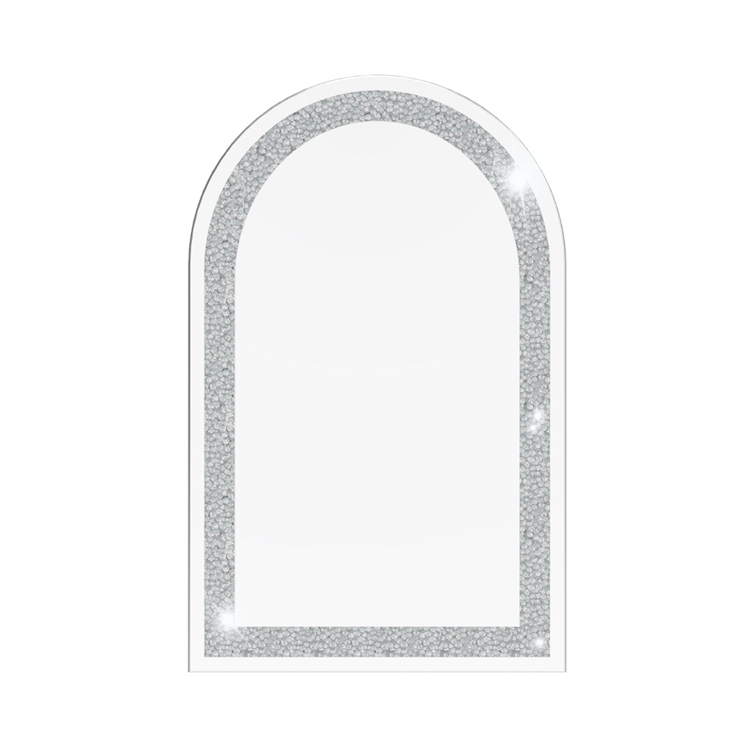 Arched Crystal Crushed Diamond Wall Mirror for Bedroom Living Room Entryway 23x35"