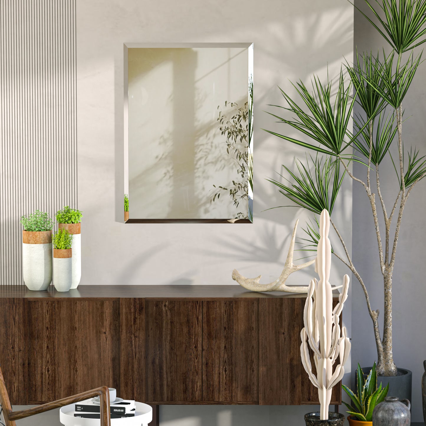 Frameless Rectangular Mirror with Beleved Edge