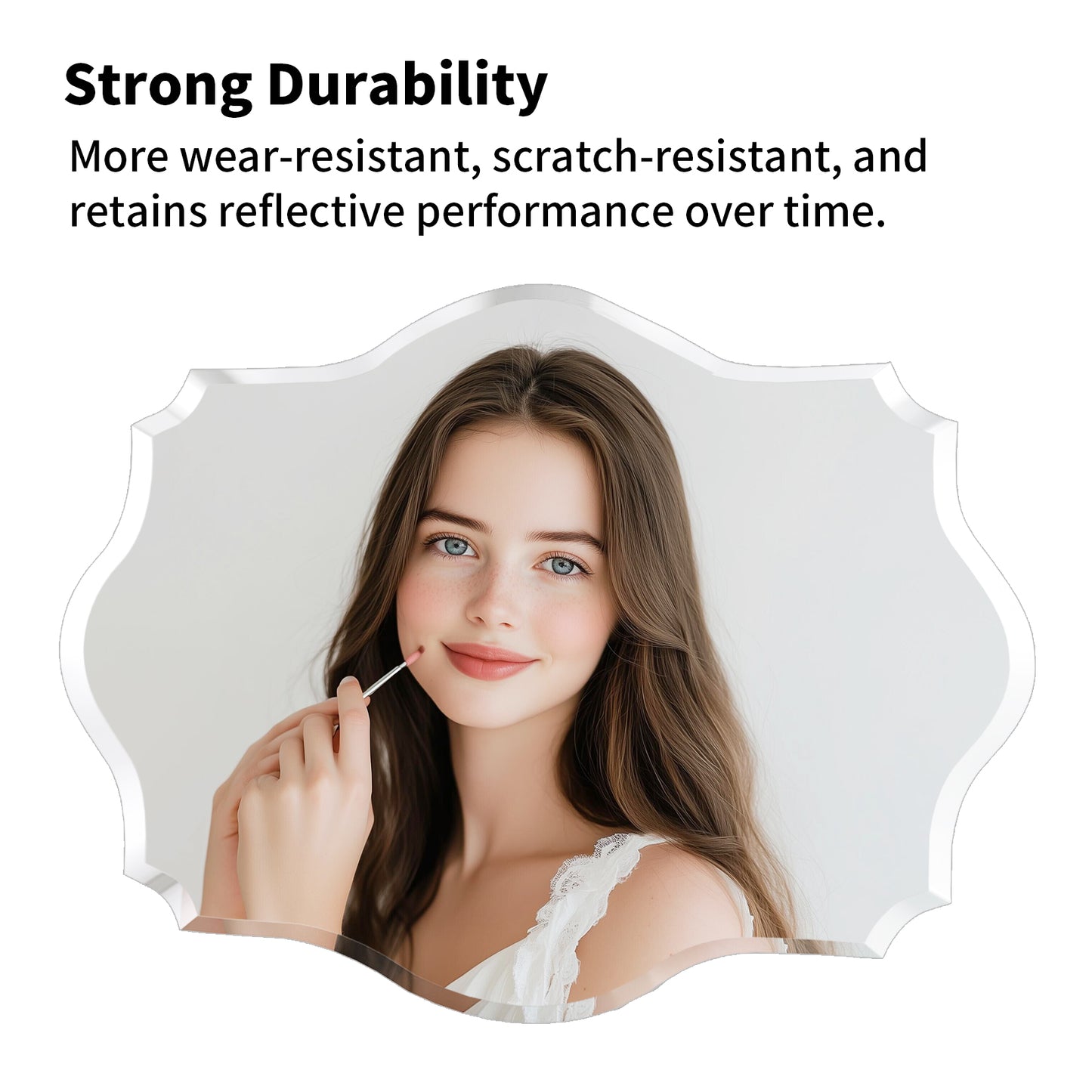 Frameless Irregular Wall Hanging Mirror Silver Glass Mirror Beveled Edge Mirror