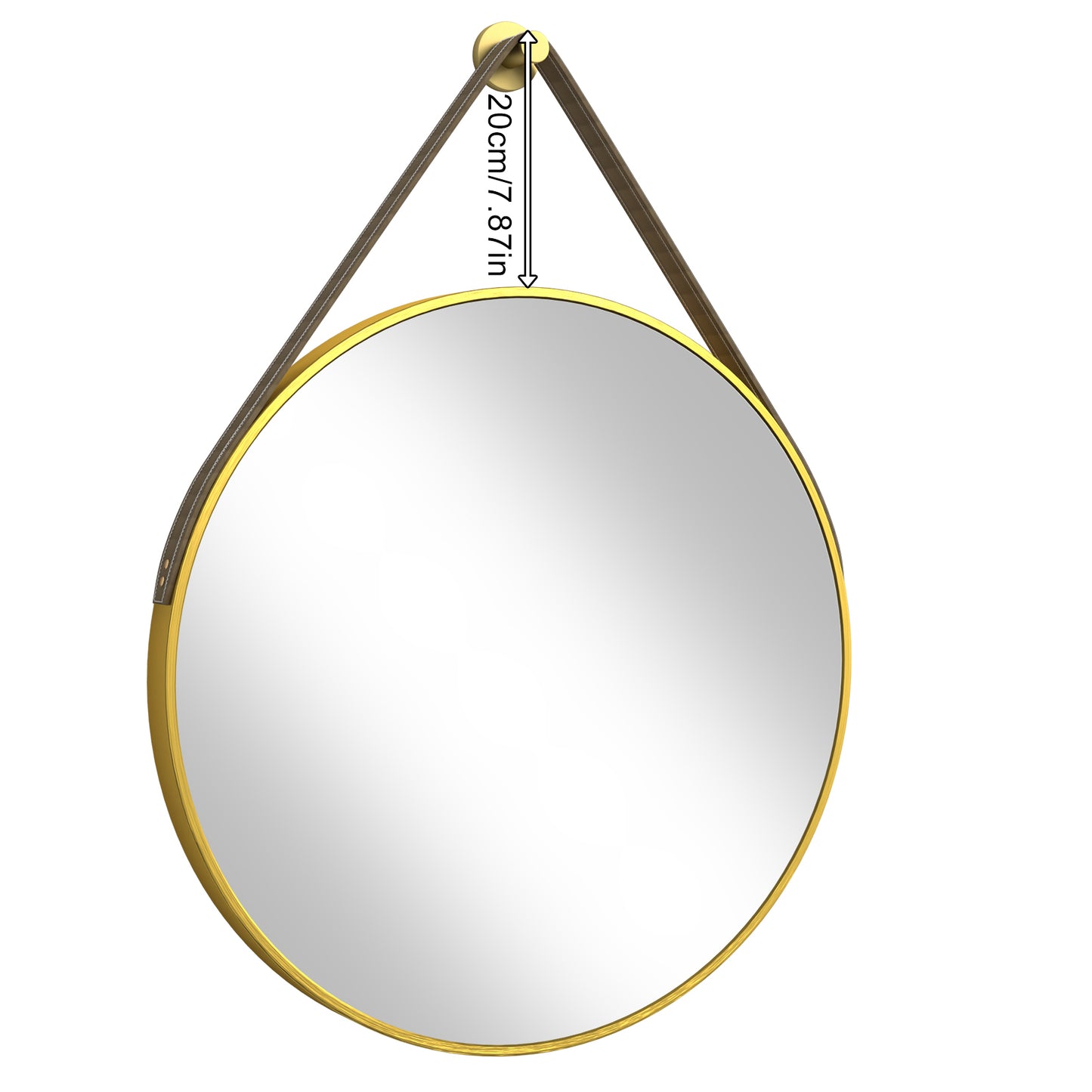 Gold Round Mirror With Hanging Rope For Living Room, Bedroom, Entryway