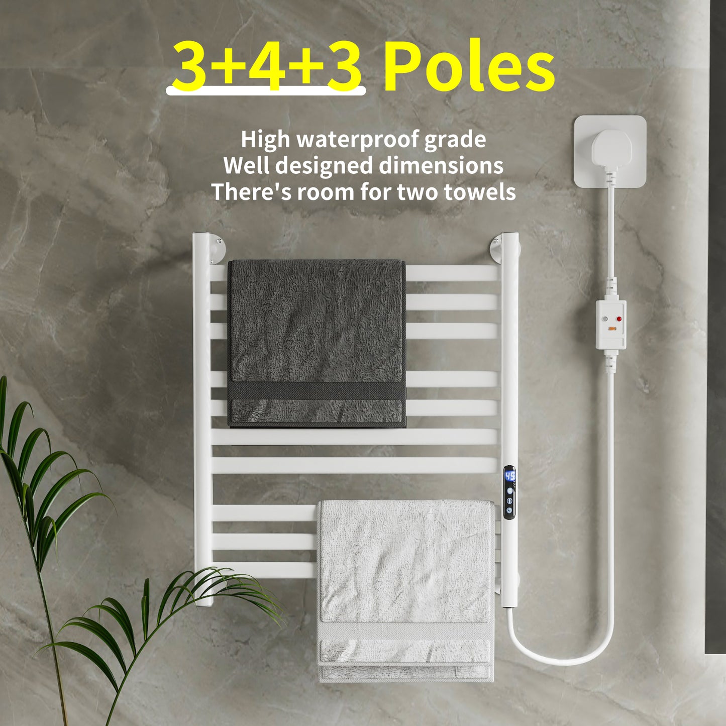 LUVODI Towel Warmer Rack: IP44 Aluminum Alloy Electric Towel Dryer Warmer for Bathroom