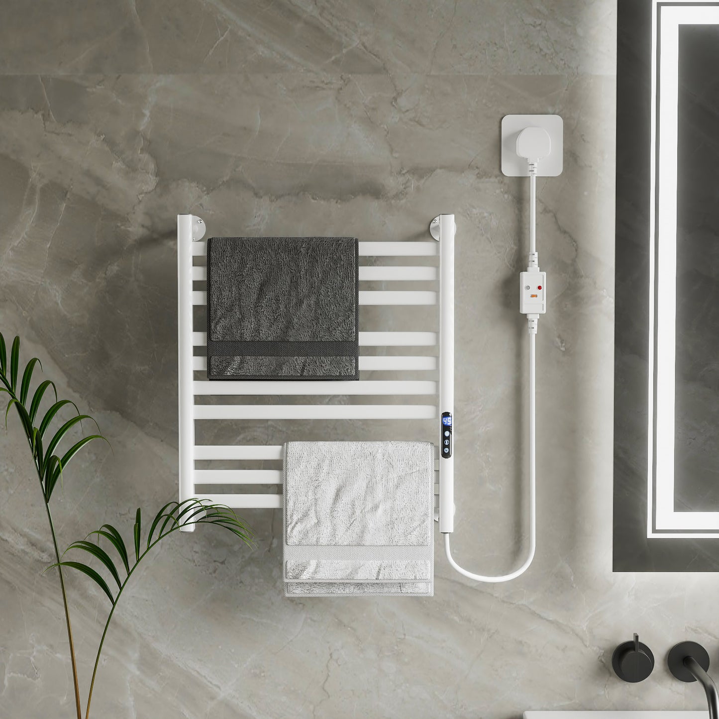 LUVODI Towel Warmer Rack: IP44 Aluminum Alloy Electric Towel Dryer Warmer for Bathroom