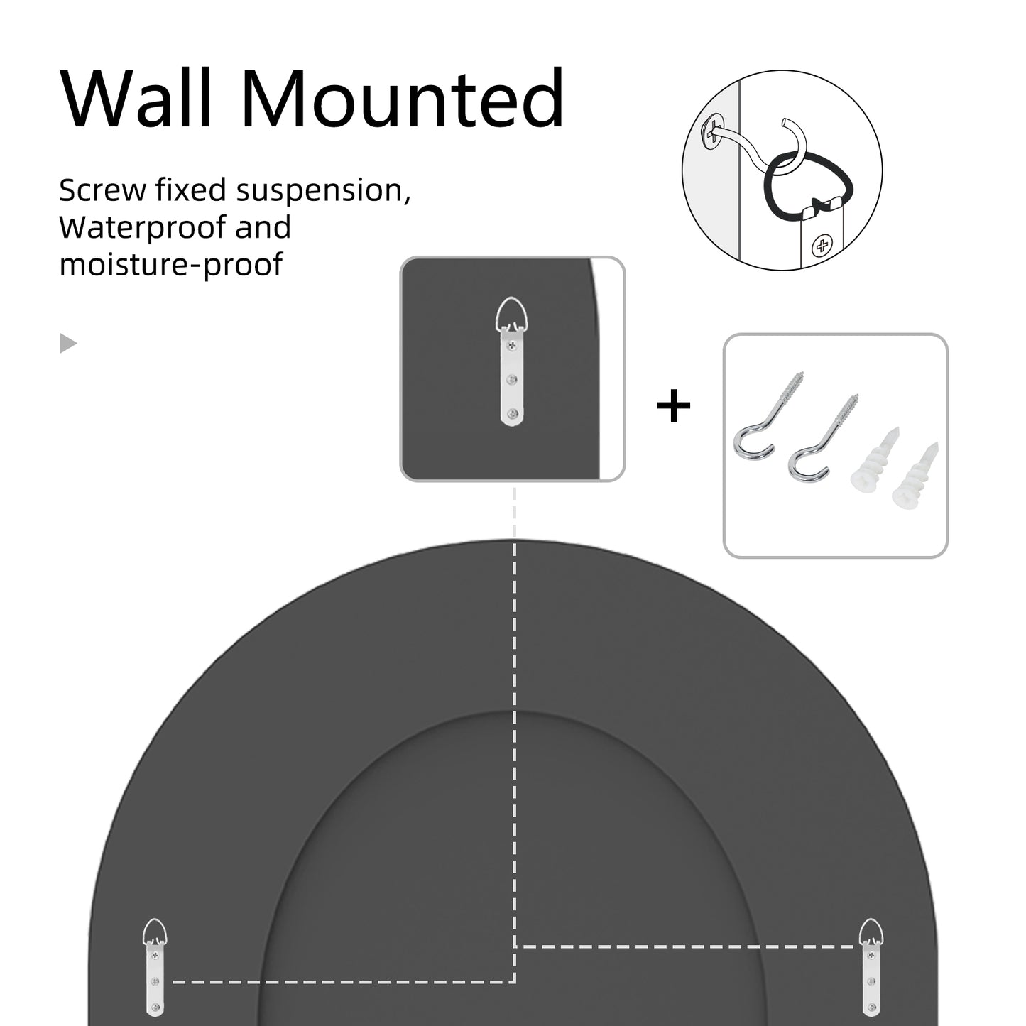 Arched Crystal Crushed Diamond Wall Mirror for Bedroom Living Room Entryway 23x35"