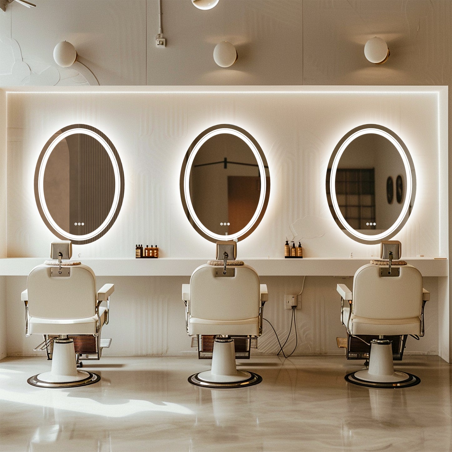 LUVODI Oval LED Bathroom Mirror Backlit + Front Lighted, Defogging