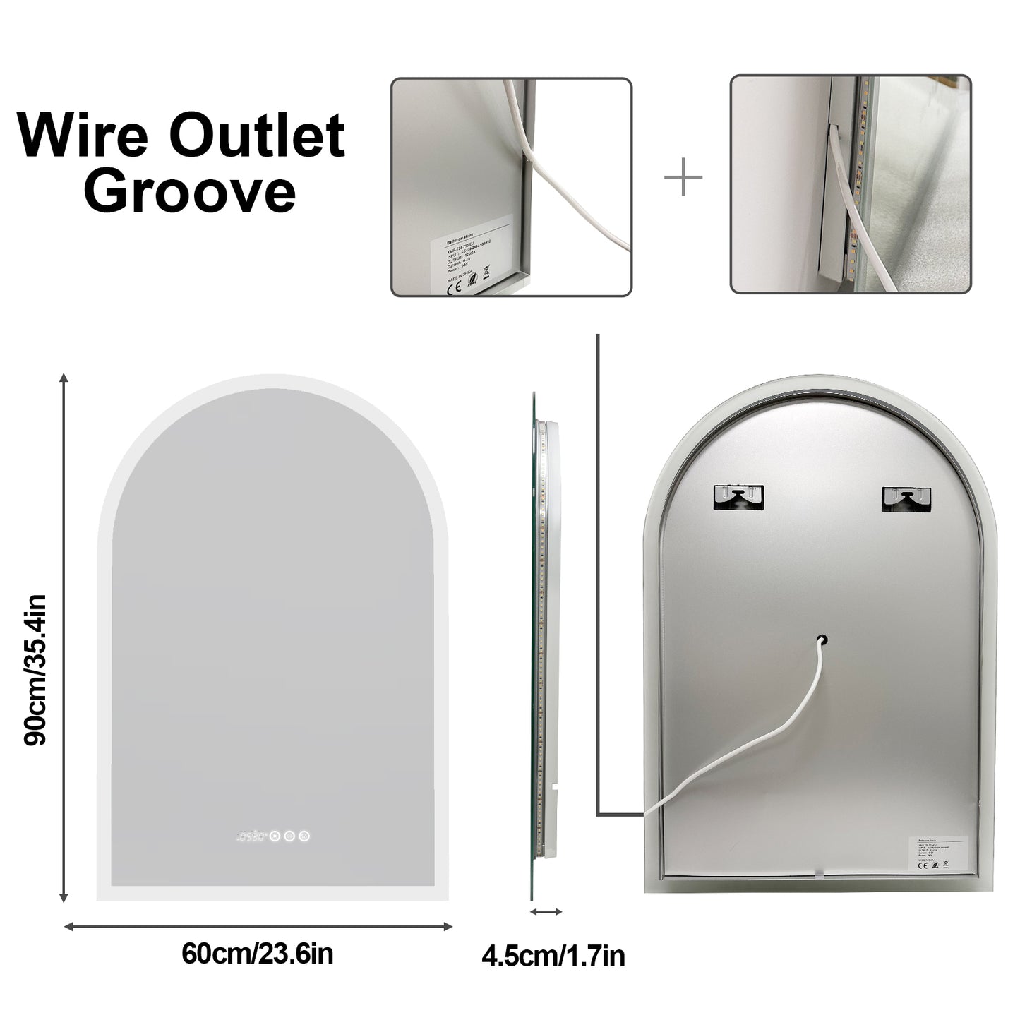 LUVODI Arched LED Bathroom Mirror Date and Time, Temperature