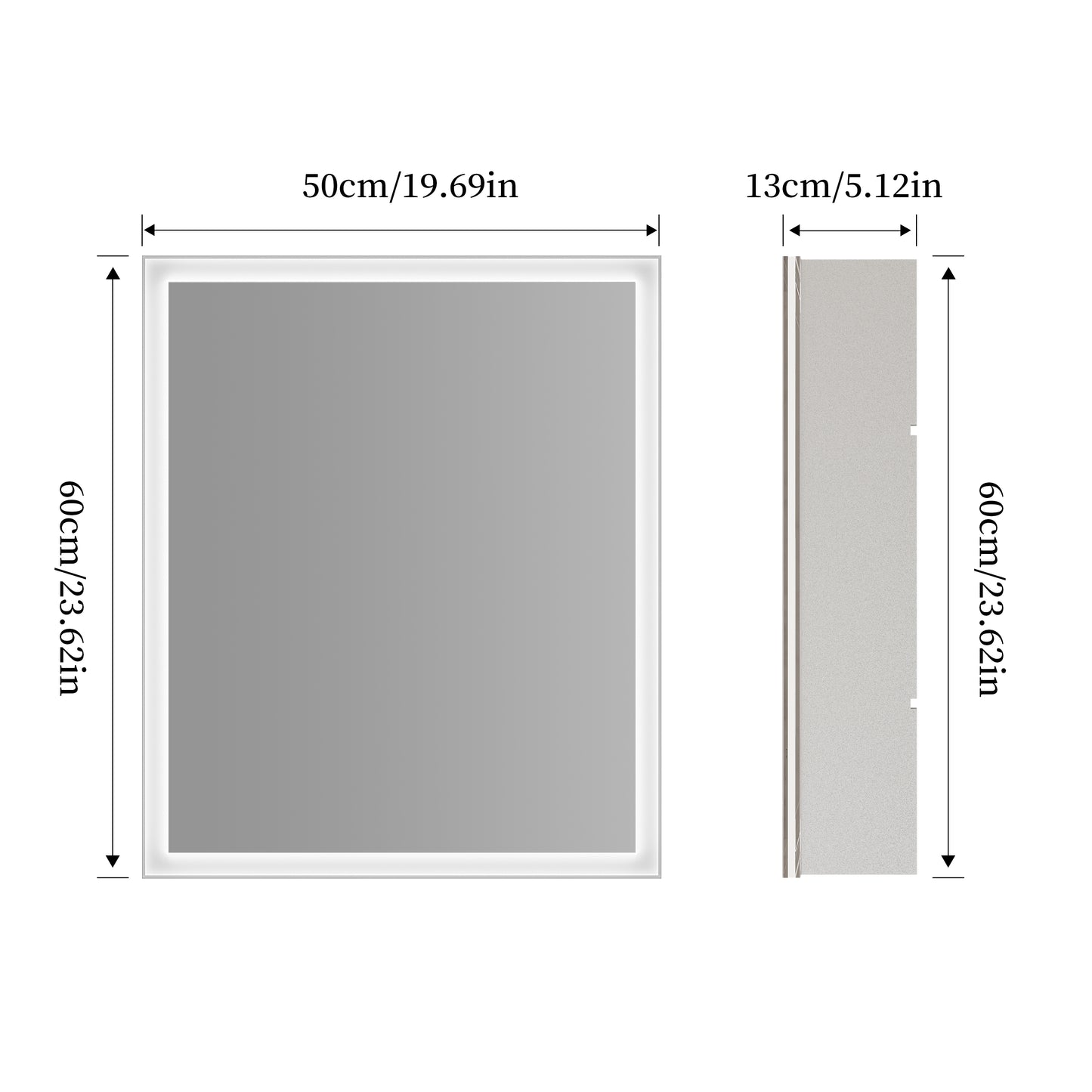 LUVODI LED Bluetooth Bathroom Mirror Cabinet, 500x600mm, 600x700mm, 3 colors, defogging