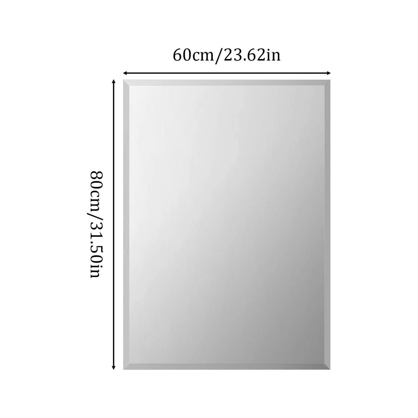 Frameless Rectangular Mirror with Beleved Edge