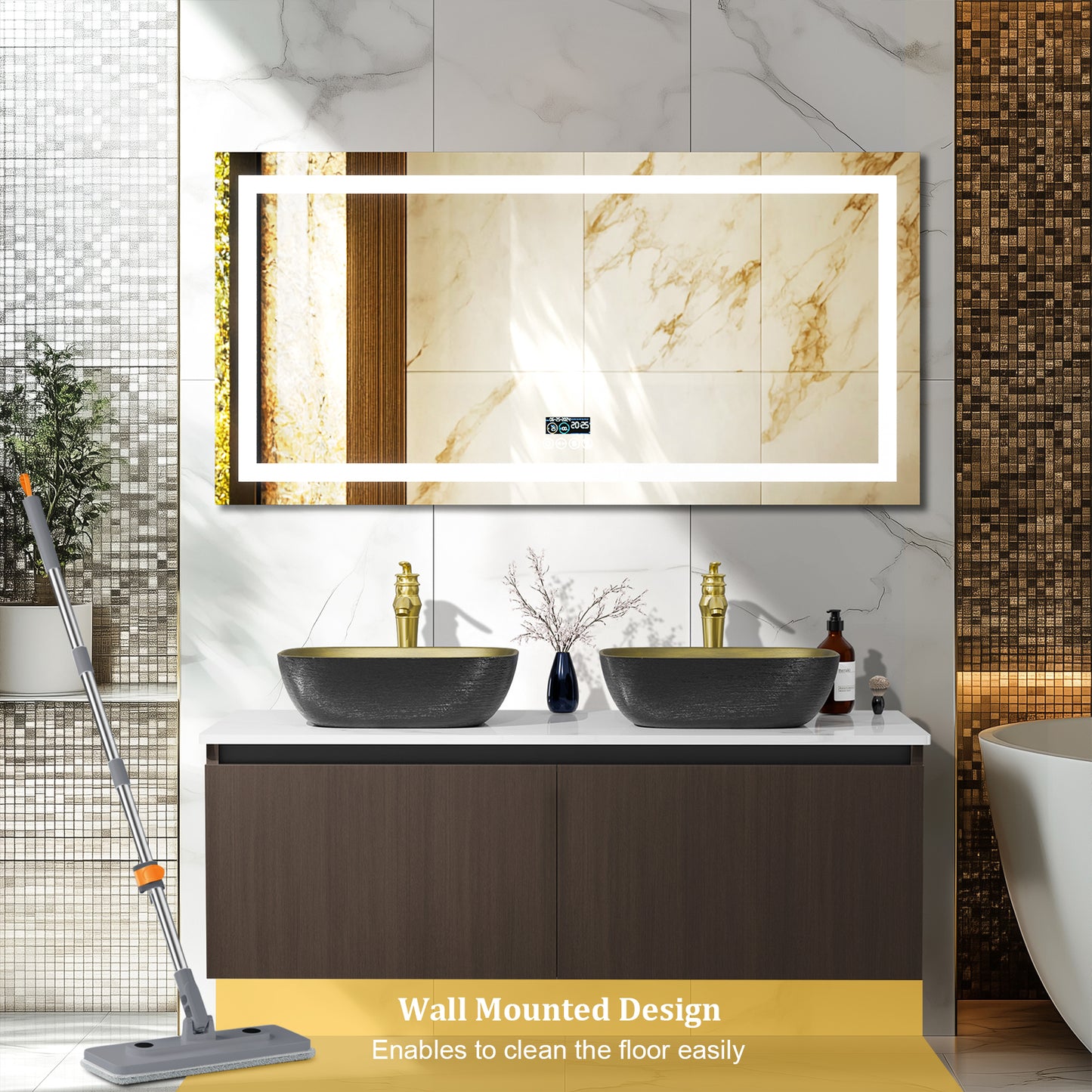 LUVODI Floating Bathroom Vanity Set: Vintage Wall Bathroom Vanity Sink with Doors ( Mirror not Included)