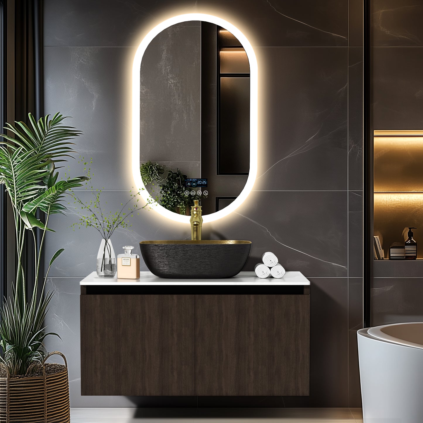 LUVODI Bathroom Vanity Sink: Wall Mounted Floating Bathroom Sink ( Mirror not included)