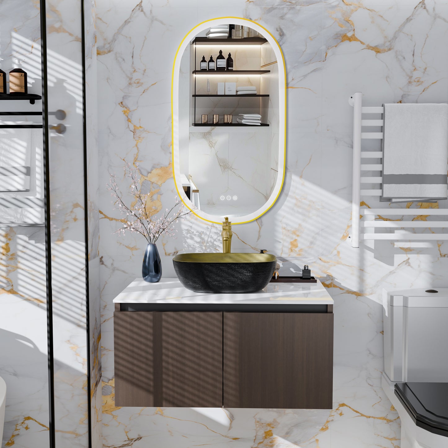 LUVODI Bathroom Vanity Sink: Wall Mounted Floating Bathroom Sink ( Mirror not included)
