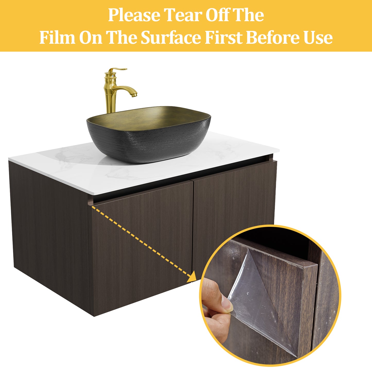 LUVODI Bathroom Vanity Sink: Wall Mounted Floating Bathroom Sink ( Mirror not included)