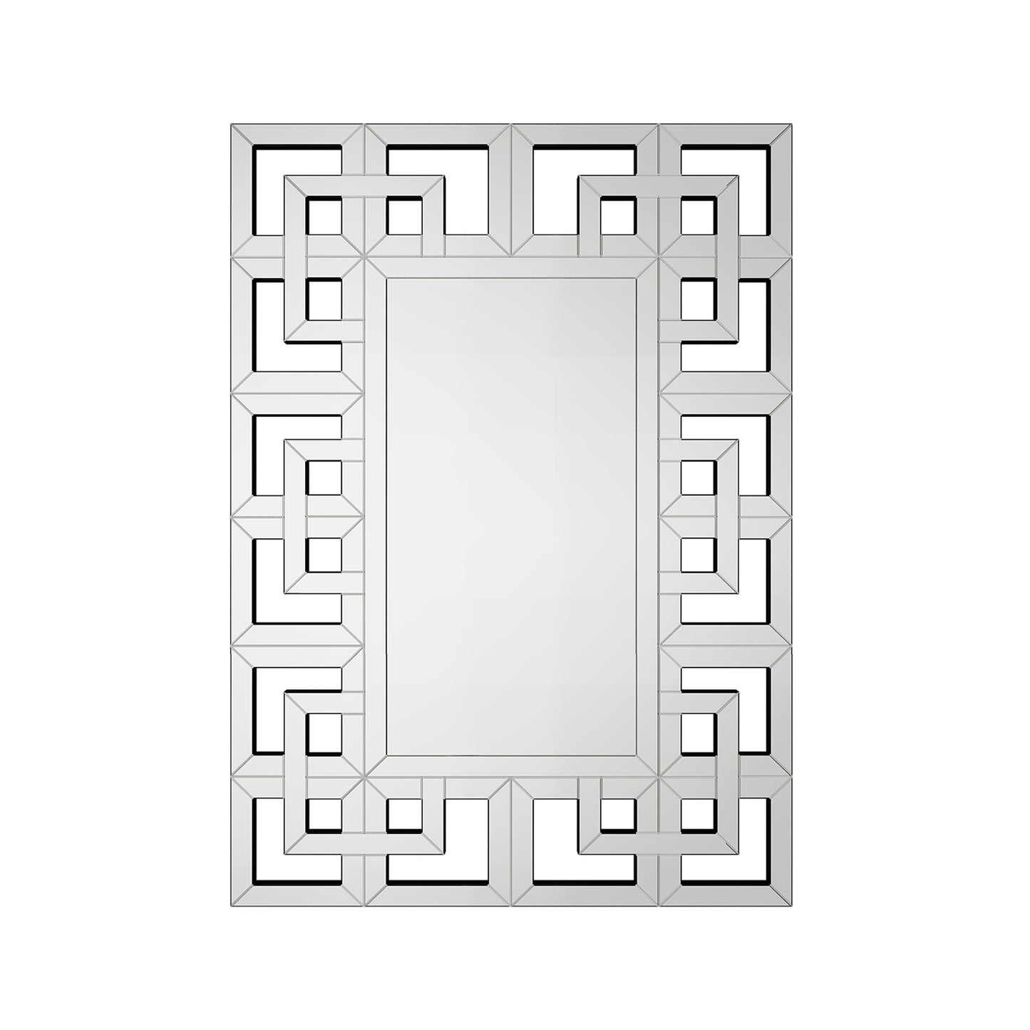 Silver Rectangular Venetian Mirror Wall Decor Mirror with Beveled Glass Edge