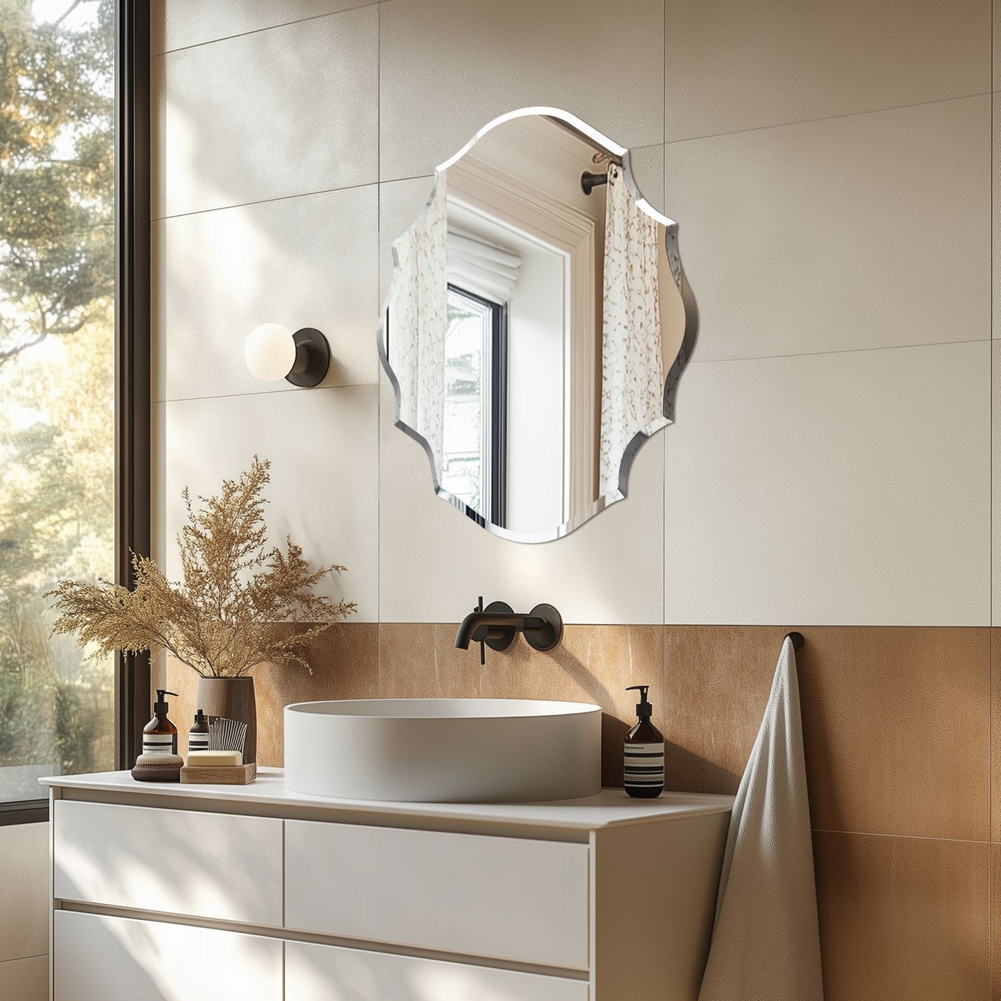 Irregular Bevel Mirror, Bedroom Makeup Mirror, Living Room Decorative Mirror