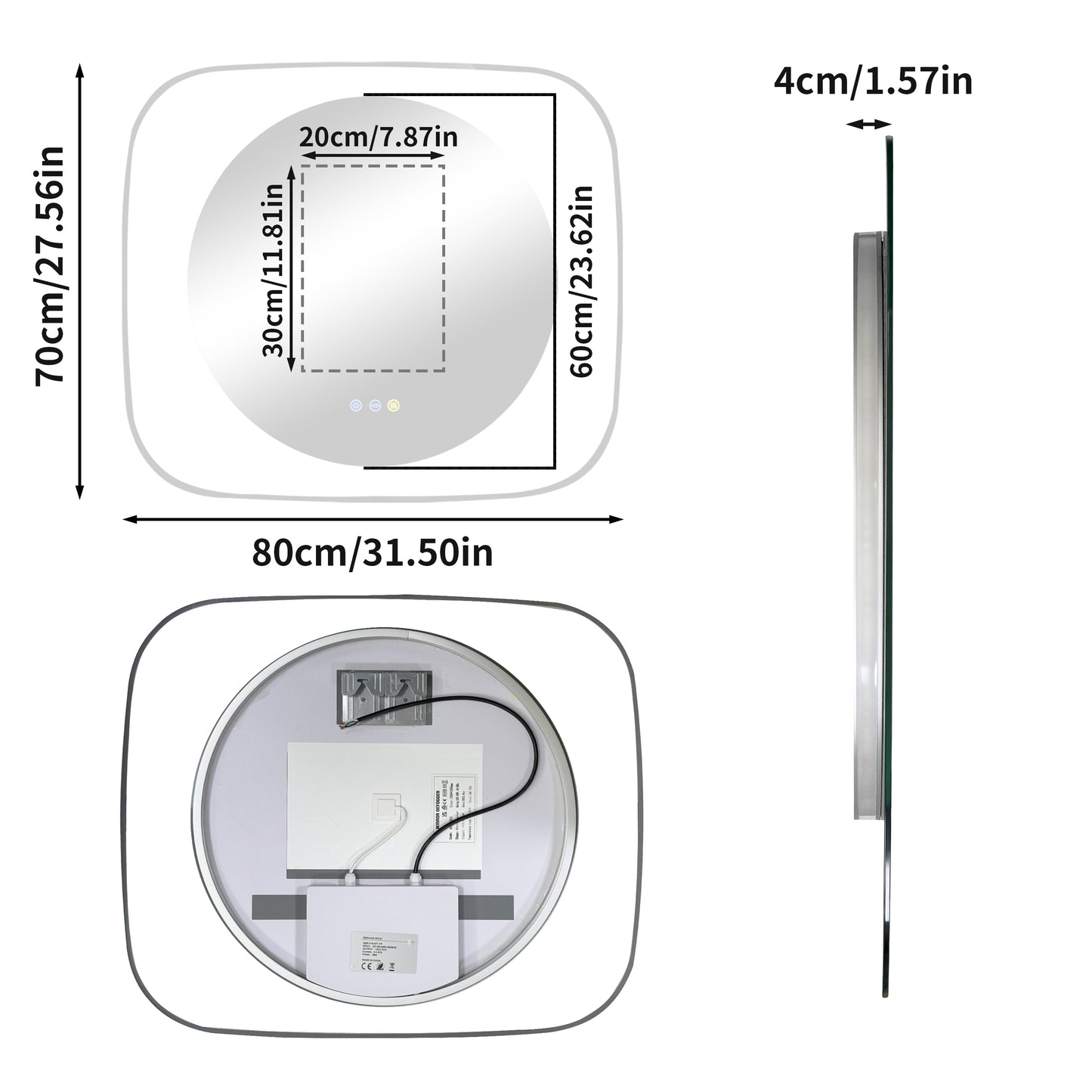 LUVODI Innovative Lighted Bathroom Mirror with Backlit Clear Glass Frame for Charming Lighting Effects( No Plug)
