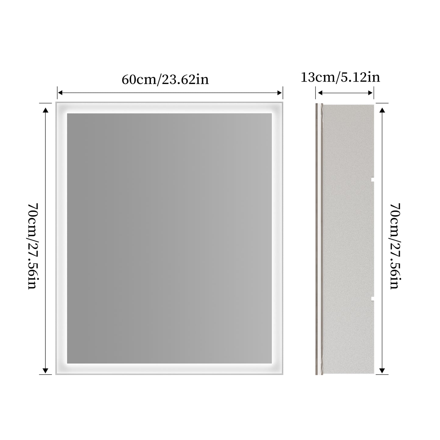 LUVODI LED Bluetooth Bathroom Mirror Cabinet, 500x600mm, 600x700mm, 3 colors, defogging