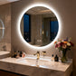 LUVODI 28 in Round Bathroom Mirror with Lights Tempered Glass(2 Buttons)