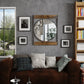 Industrial Retro Metal Round Wall Mirror with Square  Wood Frame