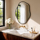 Asymmetrical Wall Mirror, Irregular Black Frame Mirror for Entryway