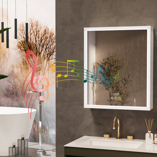 LUVODI LED Bluetooth Bathroom Mirror Cabinet, 500x600mm, 600x700mm, 3 colors, defogging