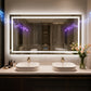 LUVODI LED Bathroom Mirror with Bluetooth Speaker & Screen Display, Tempered Glass Anti Fog Vanity Mirror