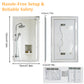 Espejo de baño rectangular de vidrio templado iluminado LUVODI con altavoces Bluetooth (sin pantalla)