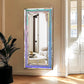 Full Length Mirror with RGB Lights Wall Hanging Mirror Crush Diamond Inlay for Living Room, Bedrooms, Cloakrooms