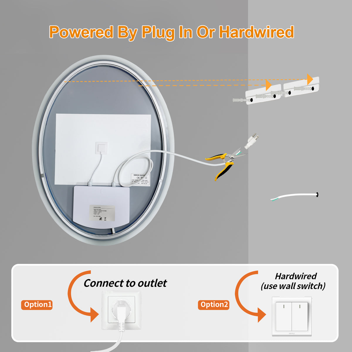 LUVODI Oval LED Bathroom Mirror, Tempered Glass (Glowing Outer Edge)