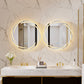 LUVODI Round LED Bathroom Mirror Dimmable Lighting 3 Colors Defogging Memory Function( Swirl style)