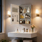 Luvodi - Armario de baño con espejo LED, altavoz Bluetooth, botiquín iluminado y toma de corriente (50 x 70 cm)