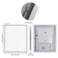 Espejo de baño rectangular LED LUVODI con luces, 2 botones (borde exterior brillante)