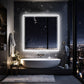 LUVODI 80x80cm Square LED Bathroom Mirror Anti-fog, 3-color Stepless Dimming(Glowing Outer Edge)