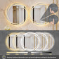 LUVODI Round LED Bathroom Mirror Dimmable Lighting 3 Colors Defogging Memory Function( Swirl style)