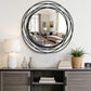 31.5in Large Round Decorative Mirrors, Metal Wire Frame Wall Mirror, Black & Gold