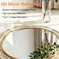 31.5in Large Round Decorative Mirrors, Metal Wire Frame Wall Mirror, Black & Gold