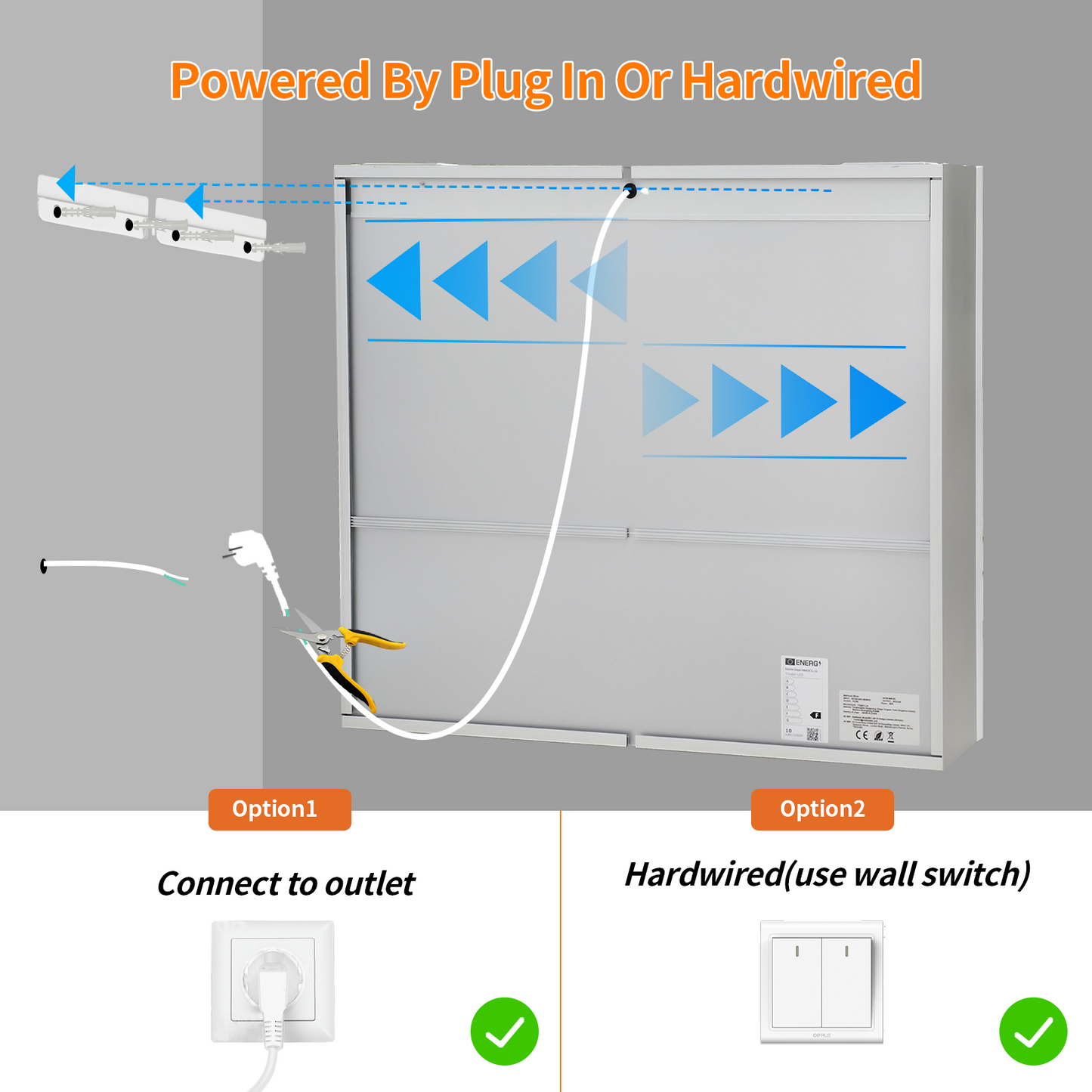 Luvodi - Botiquín LED de 32 x 28 pulgadas con espejo y Bluetooth para baño, antivaho y toma de corriente