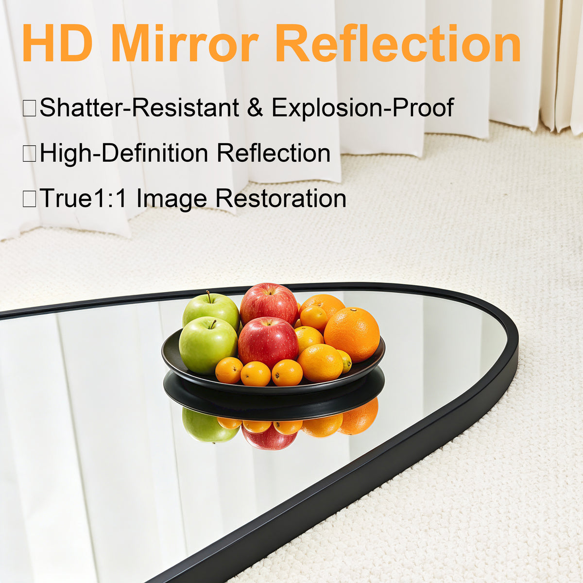Irregular Wall Mirror Full Length 21x63 Asymmetrical Wall Mirror