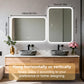 LUVODI Rounded Corner LED Mirror with Bluetooth Speaker Lighted Bathroom Vanity Mirror