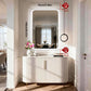 LUVODI Rounded Corner LED Mirror with Bluetooth Speaker Lighted Bathroom Vanity Mirror