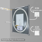 LUVODI  Frameless Tempered Glass LED Bathroom Mirror, Backlit with Round Front Light