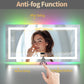 LUVODI Rectangular Bluetooth Bathroom Mirror with RGB Backlit, Smart Display Horizontal Hanging